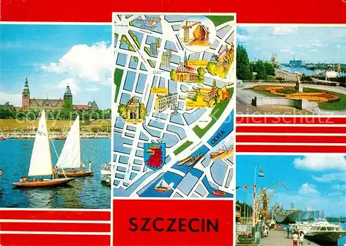 Szczecin_Stettin Hafen Schiffe Denkmal Stadtplan Zentrum Oder Szczecin_Stettin
