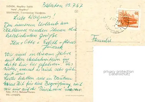 Siofok Napfeny Szallo Hotel Siofok