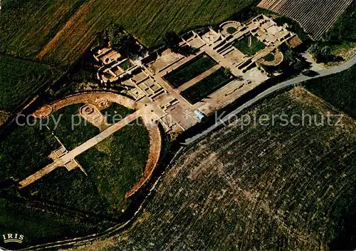 Montmaurin Haut Lieu archeologique Villa Gallo Romaine vue due ciel Montmaurin