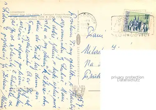 Luhacovice Lecebny ustav Julia Fucika Heilanstalt Luhacovice