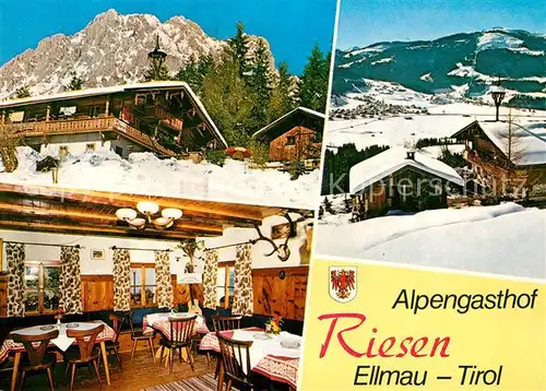 Ellmau_Tirol Alpengasthof Riesen Wintersportplatz am Wilden Kaiser Kaisergebirge Ellmau Tirol