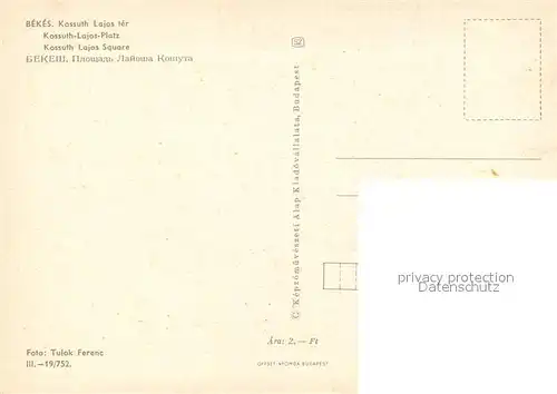 Bekes Kossuth Lajos Platz Bekes