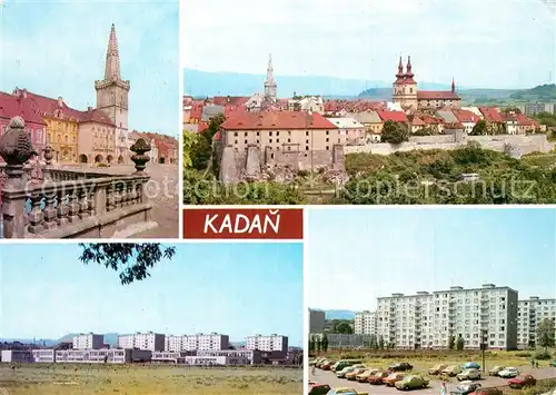 Kadan Rathaus Altstadt Kirche Siedlung Hochhaeuser Kadan