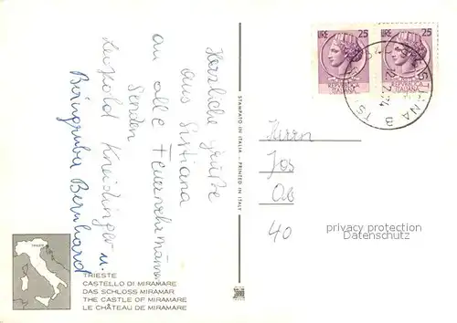 Trieste Castello di Miramare veduta aerea Trieste