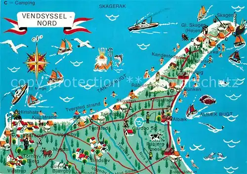 Vendsyssel_Danmark Halbinsel Landkarte Vendsyssel Danmark