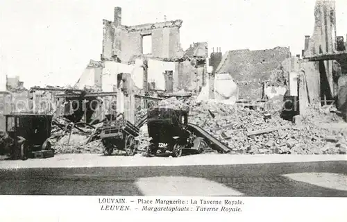 Louvain_Flandre Place Marguerite Taverne Royal bombardee Grande Guerre Truemmer 1. Weltkrieg Louvain_Flandre