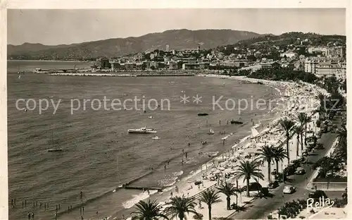 Cannes_Alpes Maritimes Plage Croisette et Mt. Chevalier Cannes Alpes Maritimes