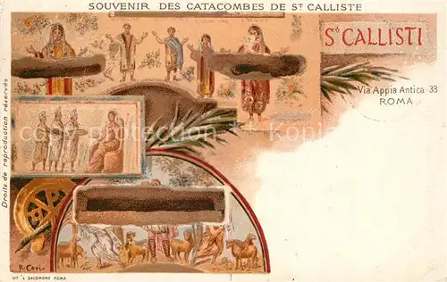 Roma_Rom Catacombe di San Callisto Litho Roma_Rom