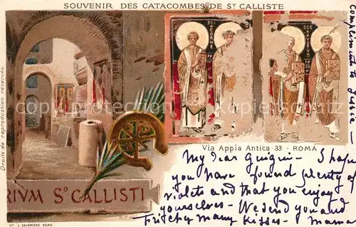 Roma_Rom Catacombe di San Callisto Litho Roma_Rom