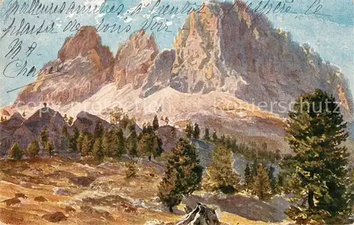 Sellajoch K?nstlerkarte L. Steiner Sellajoch