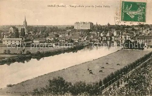 Sable sur Sarthe Vue generale prise du Jardin Public Sable sur Sarthe