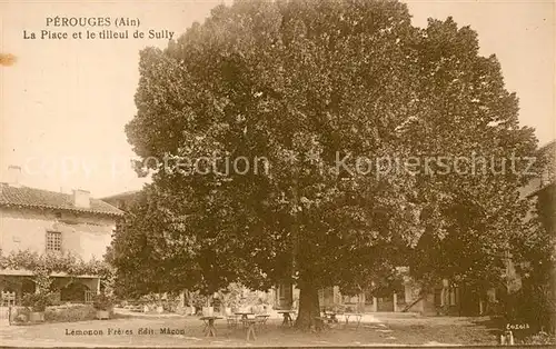 Perouges Place et tilleul de Sully Perouges