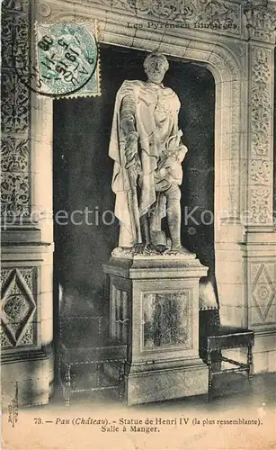 Pau Statue de Henri 4. Salle a Manger Pau