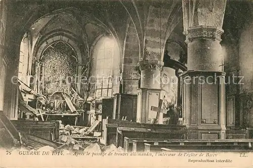 Barcy Interieur de l eglise Ruines Grande Guerre Truemmer 1. Weltkrieg Barcy