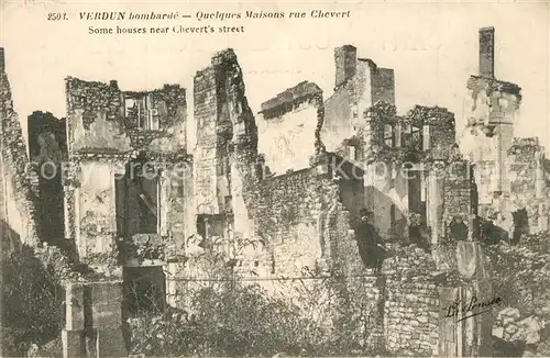Verdun_Meuse La ville bombardee Maisons Rue Chevert Grande Guerre Truemmer 1. Weltkrieg Verdun Meuse