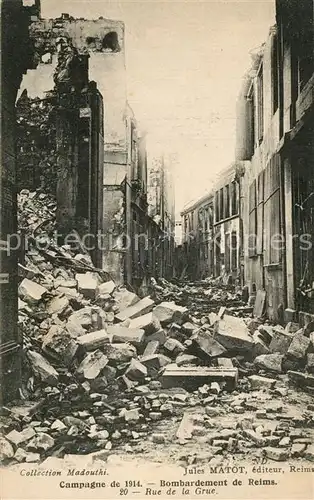 Reims_Champagne_Ardenne Bombardement de la ville Collection Campagne de 1914 Grande Guerre Truemmer 1. Weltkrieg Reims_Champagne_Ardenne
