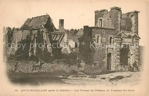 Bazeilles apres la Bataille Ruines du Chateau Bazeilles