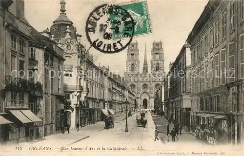 Orleans_Loiret Rue Jeanne d Arc et la Cathedrale Orleans_Loiret