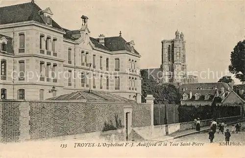 Troyes_Aube Orphelinat F.J. Audiffred et Tour Saint Pierre Troyes Aube