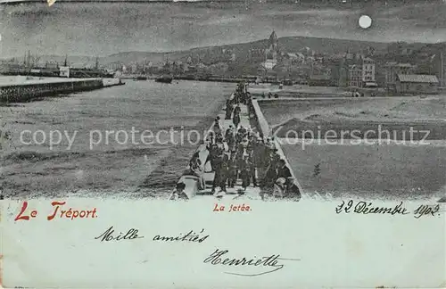 Le_Treport La Jetee au clair de lune Le_Treport