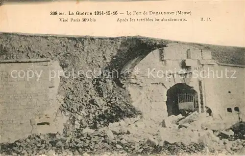 Douaumont Le Fort apres les bombardements Grande Guerre Truemmer 1. Weltkrieg Douaumont