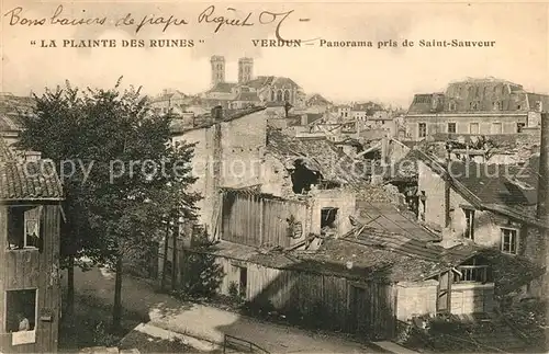 Verdun_Meuse La Plainte des Ruines Panorama pris de Saint Sauveur Grande Guerre Truemmer 1. Weltkrieg Verdun Meuse