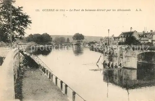 Soissons_Aisne Pont detruit par les Allemands Grande Guerre Truemmer 1. Weltkrieg Soissons Aisne