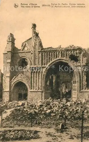 Ypres_Ypern_West_Vlaanderen Eglise Saint Martin Ruines Grande Guerre Truemmer 1. Weltkrieg Ypres_Ypern