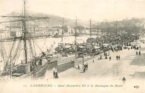 Cherbourg_Octeville_Basse_Normandie Quai Alexandre III et la Montagne du Roule Bateaux Cherbourg_Octeville