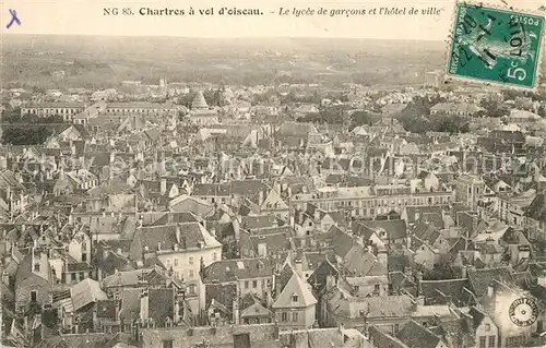 Chartres_Eure_et_Loir Lycee de garcons Hotel de ville a vol d oiseau Chartres_Eure_et_Loir