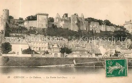 Chinon_Indre_et_Loire La Chateau La Partie Sud Ouest Chinon_Indre_et_Loire