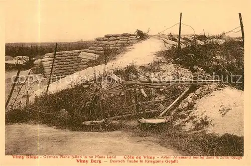 Vimy Avion Allemand tombe dans la Zone Rouge Vimy