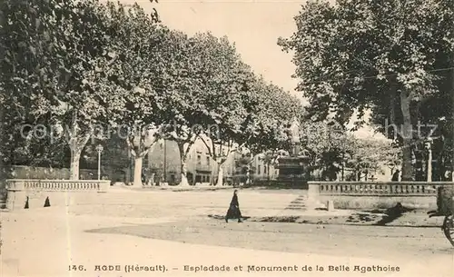 Agde Espladade et Monument de la Belle Agathoise Agde