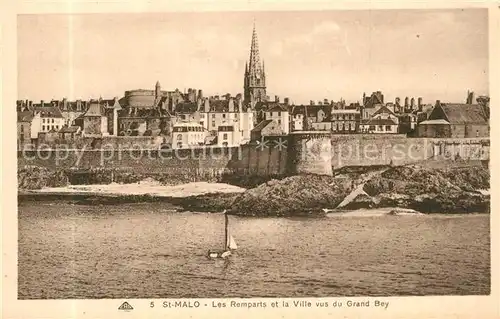 Saint Malo_Ille et Vilaine_Bretagne Les Remparts et la Ville vus du Grand Bey Saint Malo_Ille et Vilaine