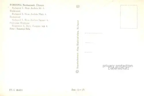 Budapest Fortuna Restaurant Budapest