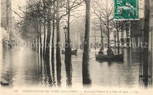 Paris Inondations Boulevard Diderot et Gare de Lyon Hochwasser Katastrophe Paris