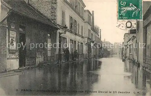 Paris Inondations Rue Felicien David Hochwasser Katastrophe Paris
