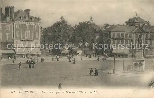 Chartres_Eure_et_Loir Place des Epars et Boulevard Chasles Monument Chartres_Eure_et_Loir