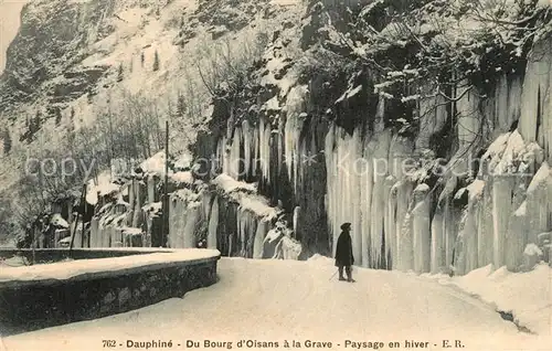 Dauphine Du Bourg d Oisans a la Grave paysage en hiver Dauphine
