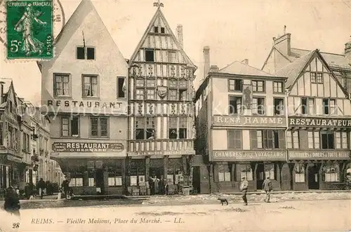 Reims_Champagne_Ardenne Vieilles maisons Place du Marche Reims_Champagne_Ardenne