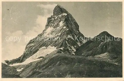 Zermatt_VS Hoernli und Matterhorn Walliser Alpen Zermatt_VS