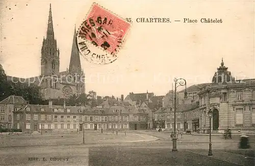 Chartres_Eure_et_Loir Place Chatelet Eglise Chartres_Eure_et_Loir