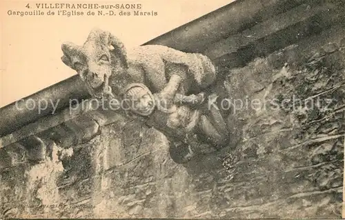 Villefranche sur Saone Gargouille de l Eglise de Notre Dame des Marais Monument historique Villefranche sur Saone