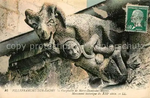 Villefranche sur Saone Gargouille de l Eglise de Notre Dame des Marais Monument historique Villefranche sur Saone