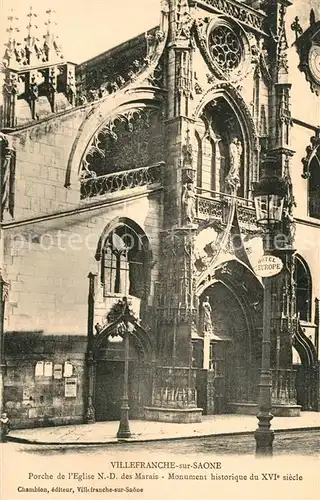 Villefranche sur Saone Porche de l Eglise de Notre Dame des Marais Monument historique XVIe siecle Villefranche sur Saone
