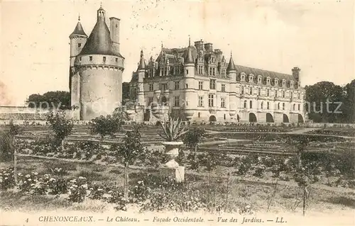 Chenonceaux_Indre_et_Loire Chateau vue des jardins Schloss Chenonceaux_Indre