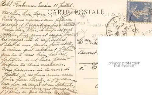 Evian les Bains_Haute_Savoie Vue generale prise du Lac Evian les Bains_Haute