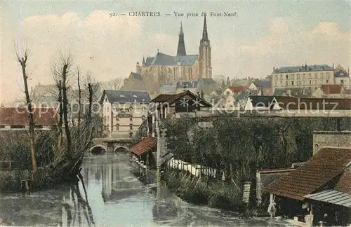 Chartres_Eure_et_Loir Vue prise du Pont Neuf Cathedrale Chartres_Eure_et_Loir