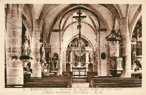 Martinvelle Interieur de l Eglise VIIIe siecle Monument historique Martinvelle