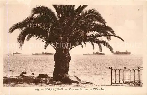 Golfe Juan Vue sur la mer et l Escadre Cote d Azur Palmiers Golfe Juan